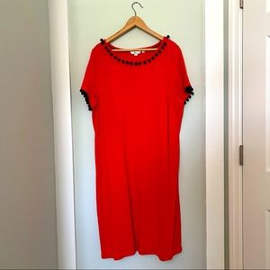 Boden Bridget Jersey dress in red and navy